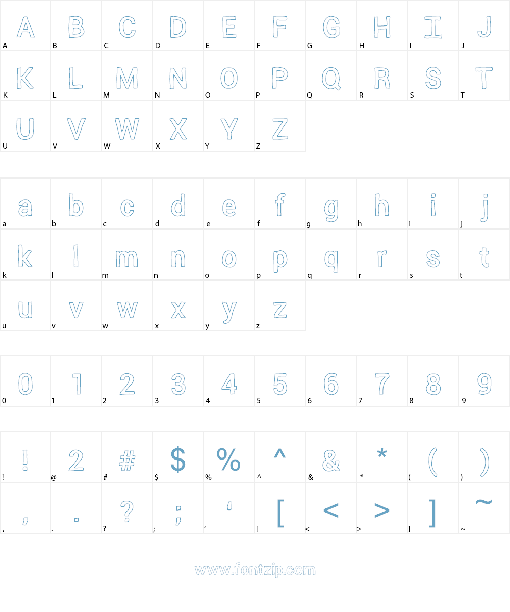 The Outline Font Character